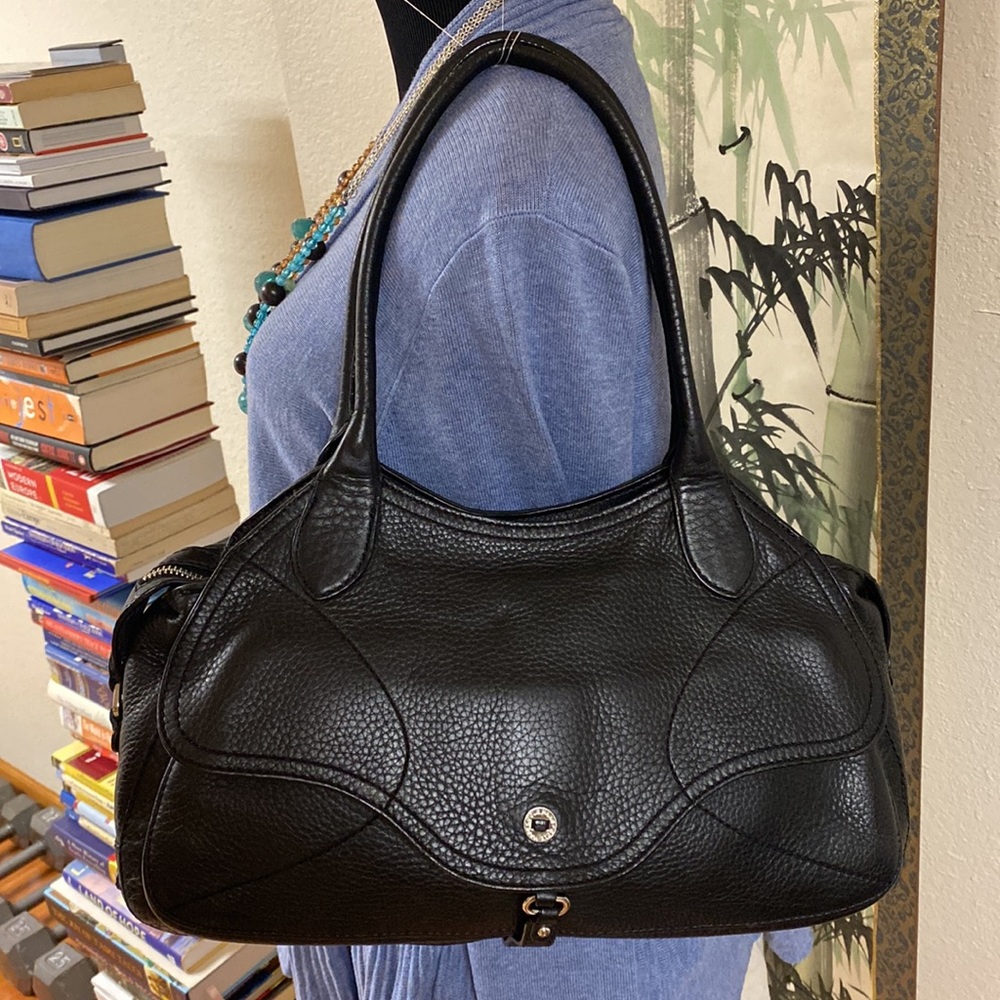 Cole Haan black pebble leather bag / purse